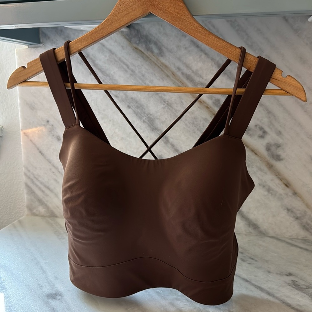 Lululemon, Like a Cloud Longline Bra - D/DD,  color Java, size 14